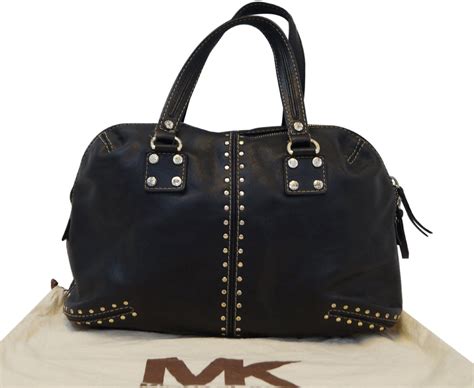 michael kors black and gold handbag|michael kors black studded bag.